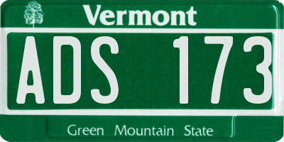 VT license plate ADS173