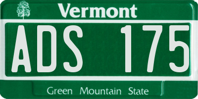 VT license plate ADS175
