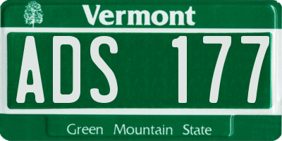 VT license plate ADS177