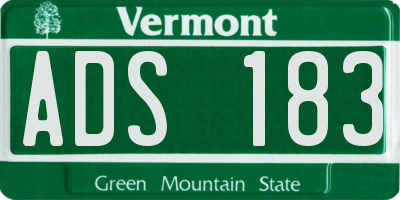 VT license plate ADS183