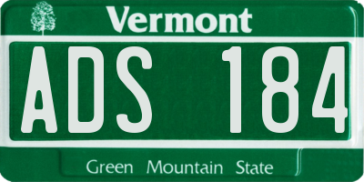 VT license plate ADS184