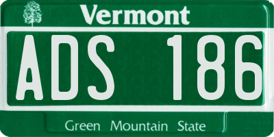 VT license plate ADS186