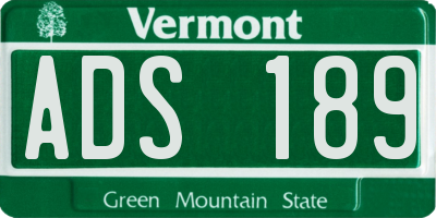 VT license plate ADS189