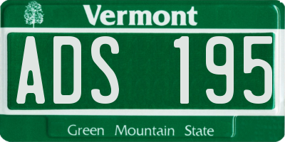 VT license plate ADS195