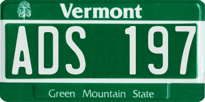 VT license plate ADS197