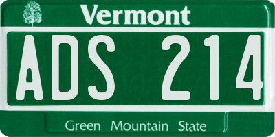 VT license plate ADS214