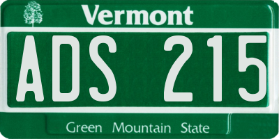 VT license plate ADS215