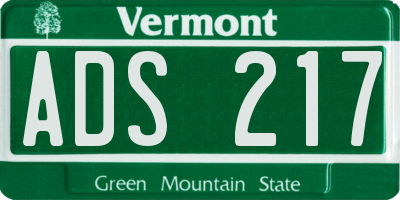 VT license plate ADS217