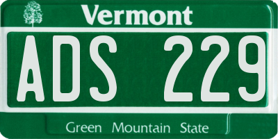 VT license plate ADS229