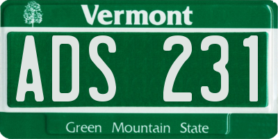 VT license plate ADS231