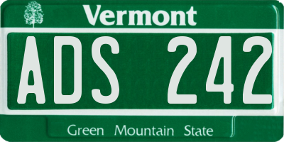VT license plate ADS242