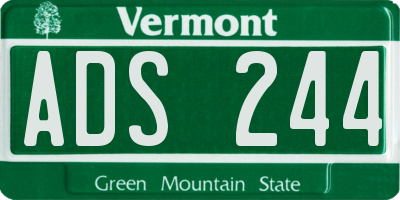 VT license plate ADS244