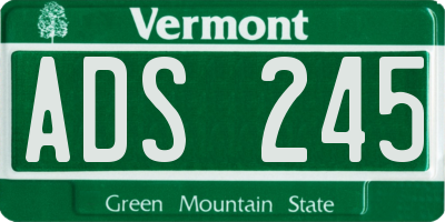 VT license plate ADS245