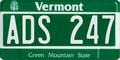 VT license plate ADS247