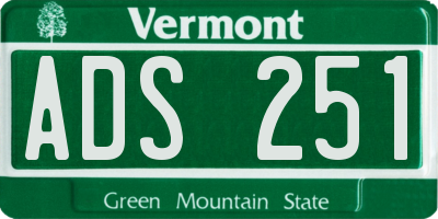 VT license plate ADS251