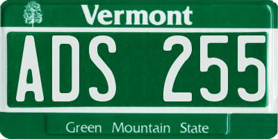 VT license plate ADS255