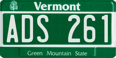 VT license plate ADS261