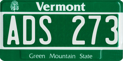 VT license plate ADS273