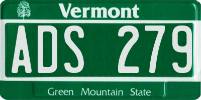 VT license plate ADS279