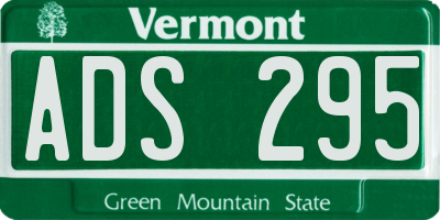 VT license plate ADS295