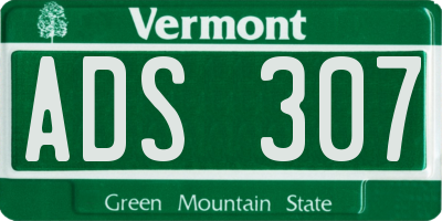 VT license plate ADS307