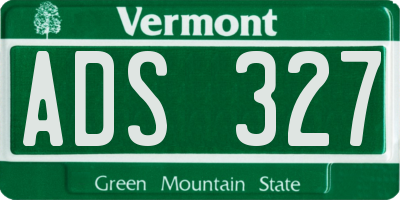 VT license plate ADS327
