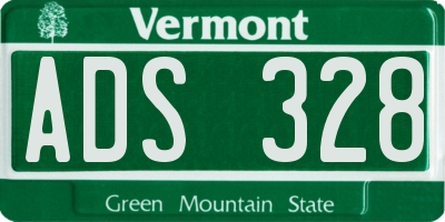 VT license plate ADS328