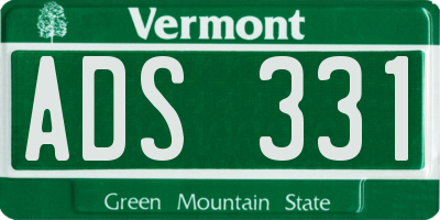 VT license plate ADS331