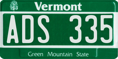VT license plate ADS335