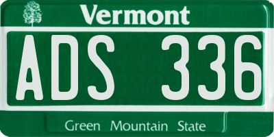 VT license plate ADS336