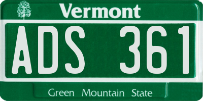 VT license plate ADS361