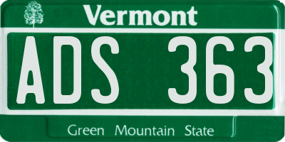 VT license plate ADS363