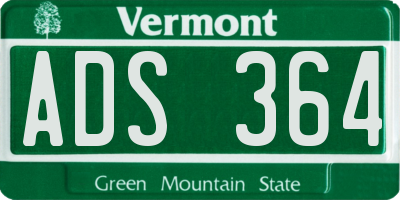 VT license plate ADS364