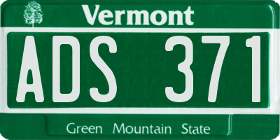 VT license plate ADS371