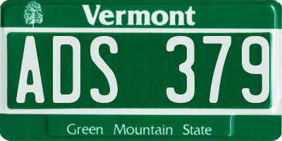 VT license plate ADS379