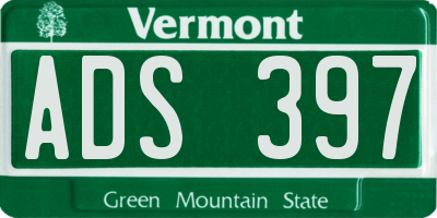 VT license plate ADS397