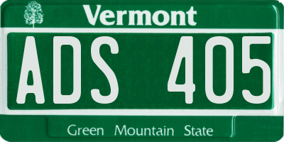 VT license plate ADS405