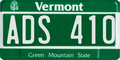 VT license plate ADS410