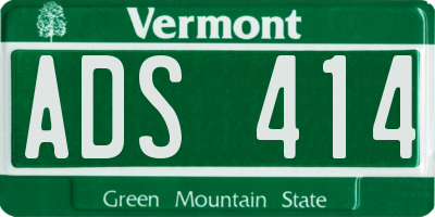 VT license plate ADS414