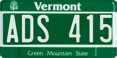 VT license plate ADS415