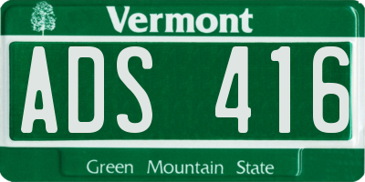 VT license plate ADS416