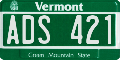 VT license plate ADS421
