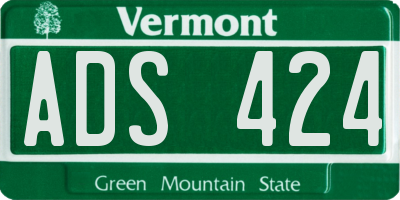 VT license plate ADS424