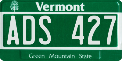 VT license plate ADS427
