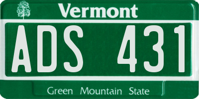 VT license plate ADS431