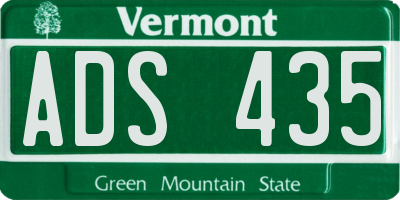 VT license plate ADS435