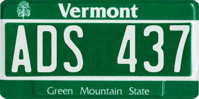 VT license plate ADS437