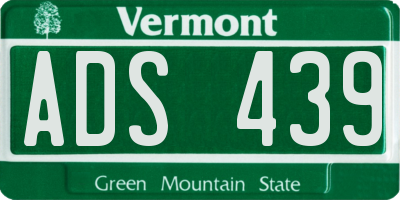 VT license plate ADS439