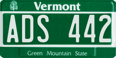 VT license plate ADS442