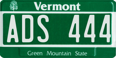 VT license plate ADS444